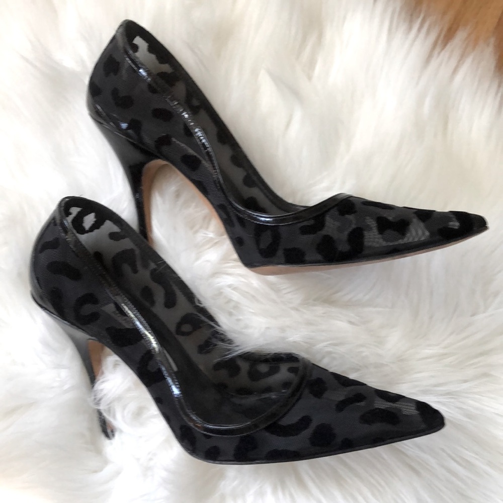 Manolo Blahnik Blixaleo Leopard Mesh Pump Black